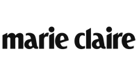 The image shows the marie claire logo in bold, black, lowercase letters on a white background.